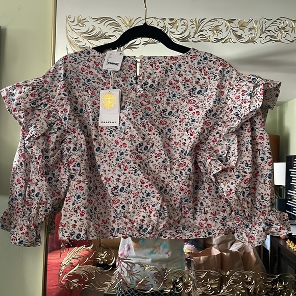 Free People X Meadows Bergenia Top in Multi Ditsy Floral - Picture 5 of 8